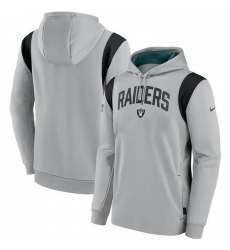 Men Las Vegas Raiders Grey Sideline Stack Performance Pullover Hoodie 002 Men Las Vegas Raiders Grey Sideline Stack Performance Pullover Hoodie 002