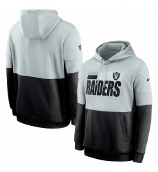 Men Las Vegas Raiders Nike Sideline Impact Lockup Performance Pullover Hoodie Silver Black Men Las Vegas Raiders Nike Sideline Impact Lockup Performance Pullover Hoodie Silver Black