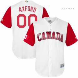 Mens Canada Baseball Majestic 00 John Axford White 2017 World Baseball Classic Replica Team Jersey