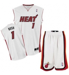 Miami Heat 1 Chris Bosh White Revolution 30 Swingman Jersey & Shorts Suit