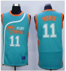 Flint Tropics #11 Ed Monix Blue Semi-Pro Movie Stitched Basketball Jersey