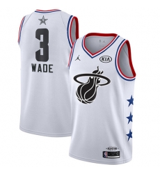 Heat 3 Dwyane Wade White Basketball Jordan Swingman 2019 All Star Game Jersey