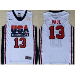 1992 Olympics Team USA 13 Chris Paul White Swingman Jersey 