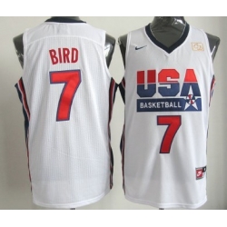 1992 Olympics Team USA 7 Larry Bird White Swingman Jersey 