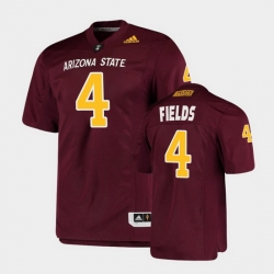 Men Arizona State Sun Devils Evan Fields College Football Maroon Premier Jersey