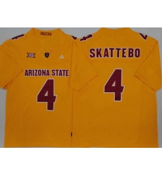 Men Arizona Sun Devils Yellow #4 Cam SKATTEBO White Stitched F U S E NCAA Jersey Men Arizona Sun Devils Yellow #4 Cam SKATTEBO White Stitched F U S E NCAA Jersey