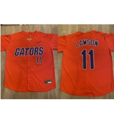 Men Florida Gators  11 Brendan Lawson Orange Vapor Limited Stitched Jersey