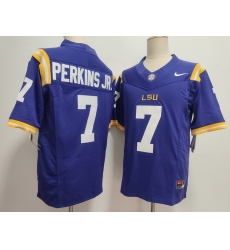 Men LSU Tigers #7 Harold Perkins Purple Stitched F U S E NCAA Jersey
