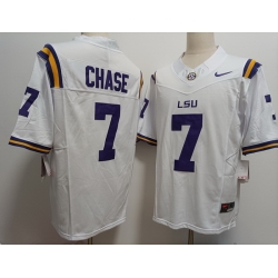 Men LSU Tigers #7 Ja'Marr Chase White F U S E Stitched NCAA Jersey