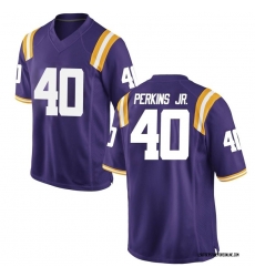 Men LSU Tigers Harold Perkins Jr. #40 Purple Stitched Jersey