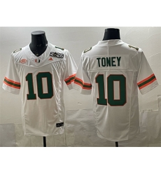 Men Miami Hurricanes 10 Malachi Toney White F U S E 2026 26 Florida Patch Stitched Football Jersey Men Miami Hurricanes 10 Malachi Toney White F U S E 2026 26 Florida Patch Stitched Football Jersey