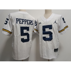 Men Michigan Wolverines Jabrill Peppers #5 White High School F U S E Stitched Jersey