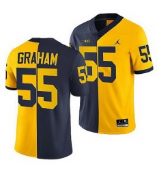 Michigan Wolverines Brandon Graham Navy Maize Split Edition Nfl Alumni Jersey