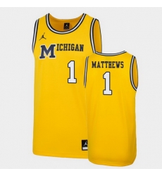 Michigan Wolverines Charles Matthews Maize Replica Men'S Jersey