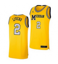 Michigan Wolverines Isaiah Livers Maize Retro Limited Basketball Jersey