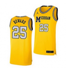 Michigan Wolverines Jace Howard Maize Retro Limited Basketball Jersey