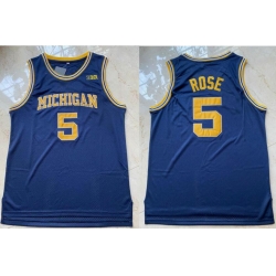 New Michigan Wolverines 5 Jalen Rose Blue Nike College Basketball Jersey