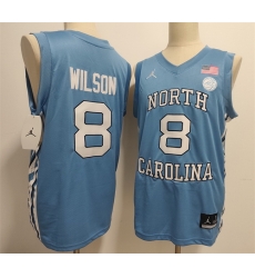 Men North Carolina Tar Heels 8 Caleb Wilson Blue Limited College Stitched Jersey Men North Carolina Tar Heels 8 Caleb Wilson Blue Limited College Stitched Jersey