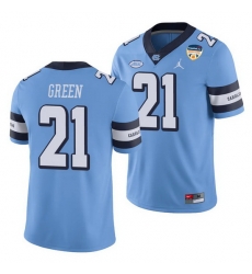 North Carolina Tar Heels Elijah Green Carolina Blue 2021 Orange Bowl Game Jersey