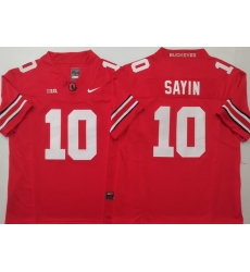 Men Ohio State Buckeyes #10 Julian Sayin Red Stitched F U S E NCAA Jersey II