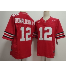 Men Ohio State Buckeyes #12 CJ Donaldson JR Red Stitched NCAA Jersey