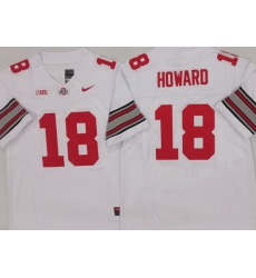 Men Ohio State Buckeyes #18 Will Howard White Stitched NCAA Jersey Men Ohio State Buckeyes #18 Will Howard White Stitched NCAA Jersey