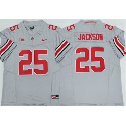 Men Ohio State Buckeyes 25 Lamar Bo Jackson Grey 2025 F U S E  Limited Stitched Jersey