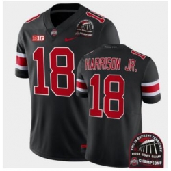 Men's Jersey Ohio State Buckeyes Marvin Harrison Jr. Black 2022 Rose Bowl Champions CFP Jersey