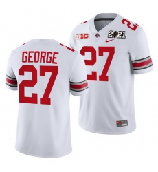 Ohio State Buckeyes Eddie George White 2021 Sugar Bowl Champions College Football Playoff College Football Playoff Jersey 0