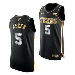 Texas Longhorns Devin Askew Black Golden Edition 2021 Top Transfers Jersey