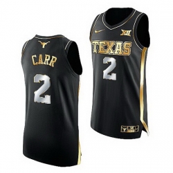 Texas Longhorns Marcus Carr Black Golden Edition 2021 Top Transfers Jersey