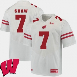 Men Wisconsin Badgers Bradrick Shaw White Alumni Football Game Ncaa 2018 Jersey