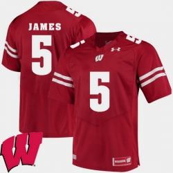 Men Wisconsin Badgers Chris James Red Alumni Football Game Ncaa 2018 Jersey