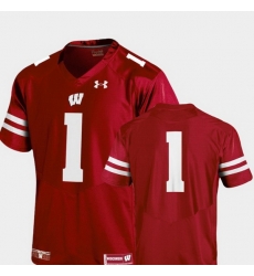 Men Wisconsin Badgers Red College Football Team Replica Jersey