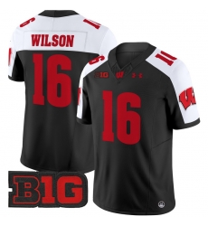 Men Youth Wisconsin Badgers 16 Russell Wilson Black Alternate 2024 Vapor Limited Jersey All Stitched Men Youth Wisconsin Badgers 16 Russell Wilson Black Alternate 2024 Vapor Limited Jersey All Stitched
