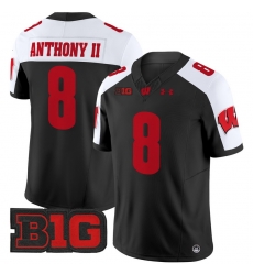 Men Youth Wisconsin Badgers 8 Vinny Anthony II Black Alternate 2024 Vapor Limited Jersey All Stitched Men Youth Wisconsin Badgers 8 Vinny Anthony II Black Alternate 2024 Vapor Limited Jersey All Stitched