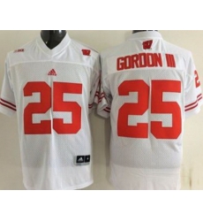 Wisconsin Badgers 25 Melvin Gordon III White College Jersey