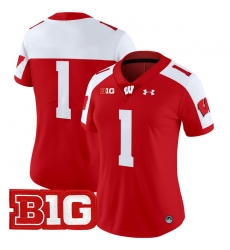 Women Wisconsin Badgers 1 Team Red Alternate 2024 Vapor Limited Jersey All Stitched Women Wisconsin Badgers 1 Team Red Alternate 2024 Vapor Limited Jersey All Stitched