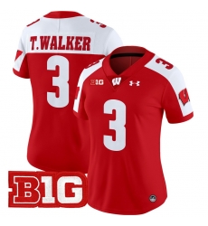 Women Wisconsin Badgers 3 Tawee Walker Red Alternate 2024 Vapor Limited Jersey All Stitched Women Wisconsin Badgers 3 Tawee Walker Red Alternate 2024 Vapor Limited Jersey All Stitched