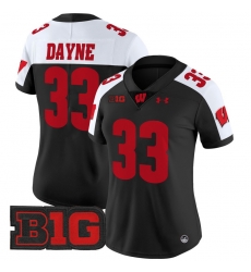 Women Wisconsin Badgers 33 Ron Dayne Black Alternate 2024 Vapor Limited Jersey All Stitched Women Wisconsin Badgers 33 Ron Dayne Black Alternate 2024 Vapor Limited Jersey All Stitched