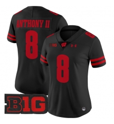 Women Wisconsin Badgers 8 Vinny Anthony II Black 2024 Vapor Limited Jersey All Stitched Women Wisconsin Badgers 8 Vinny Anthony II Black 2024 Vapor Limited Jersey All Stitched