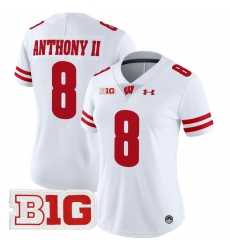 Women Wisconsin Badgers 8 Vinny Anthony II White 2024 Vapor Limited Jersey All Stitched Women Wisconsin Badgers 8 Vinny Anthony II White 2024 Vapor Limited Jersey All Stitched