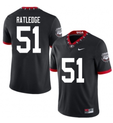 2020 Men #51 Tate Ratledge Georgia Bulldogs Mascot 100th Anniversary College Football Jerseys Sale-B