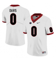 Men #0 Rian Davis Georgia Bulldogs College Football Jerseys Sale-White