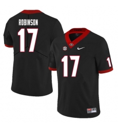 Men #17 Justin Robinson Georgia Bulldogs College Football Jerseys Sale-Black