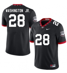 Men #28 Marcus Washington Jr. Georgia Bulldogs College Football Jerseys Sale-100th Anniversary