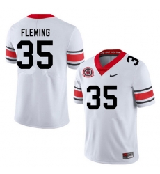 Men #35 Jacob Fleming Georgia Bulldogs College Football Jerseys Sale-40th Anniversary