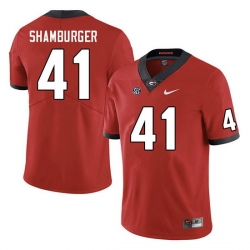Men #41 Denton Shamburger Georgia Bulldogs College Football Jerseys Sale-Red