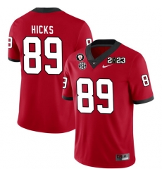 Men #89 Braxton Hicks Georgia Bulldogs 2022-23 CTP National Championship Football Jerseys