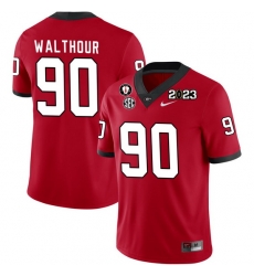 Men #90 Tramel Walthour Georgia Bulldogs 2022-23 CTP National Championship Football Jerseys